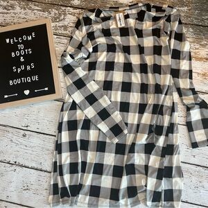 Sew In Love Black and White Checkered Midi Dress